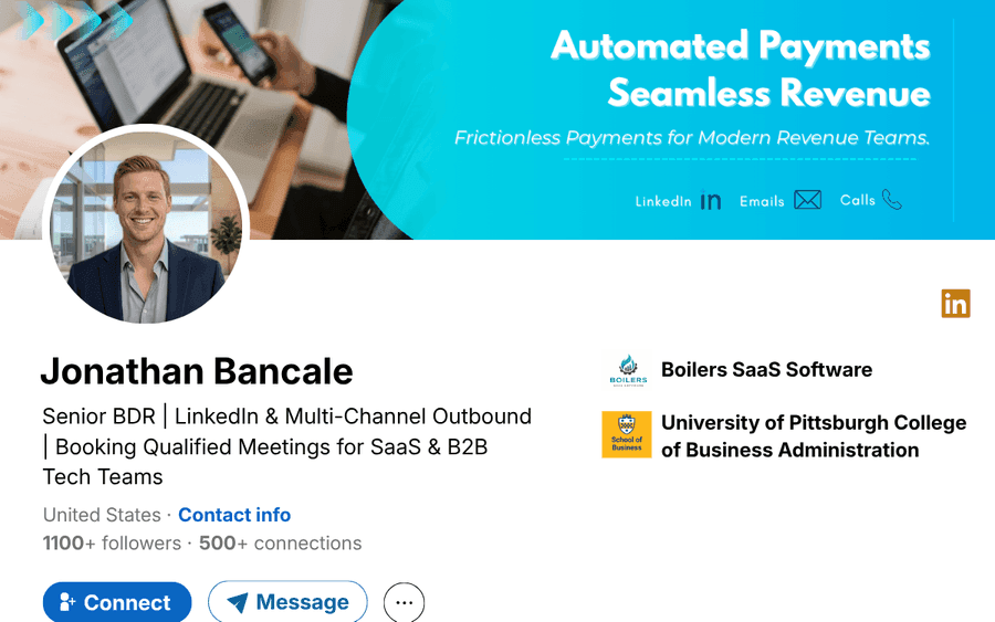 Jonathan Bancale LinkedIn profile