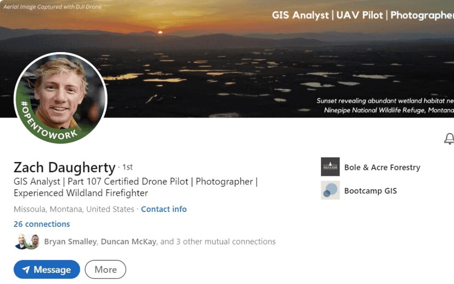 Zach Daugherty LinkedIn profile